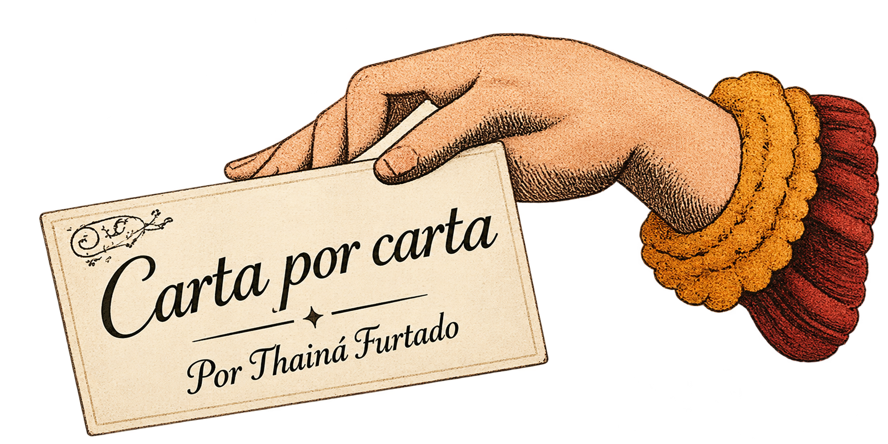 Carta por carta, por Thainá Furtado — uma mão oferece uma carta